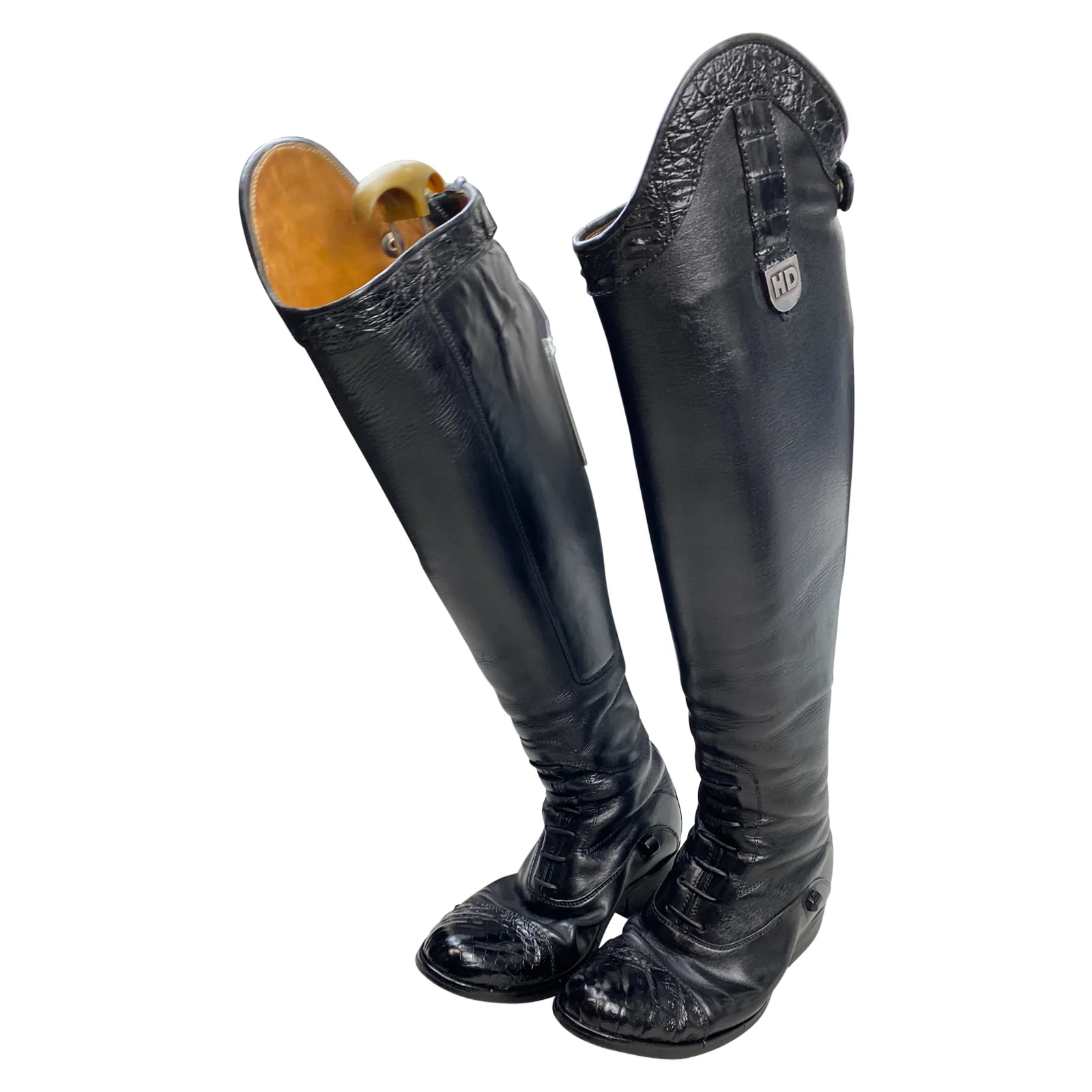 La Mundial Custom Alligator Field Boots in Black - Approx. Women's 5 (Wide/Reg) - Image 3