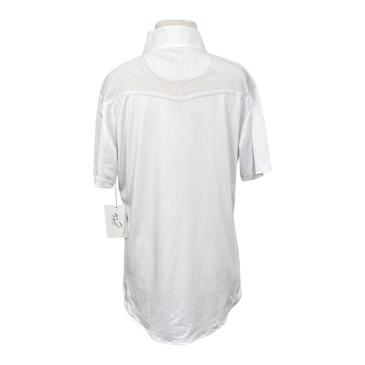 Ovation 'Ellie III' Show Shirt in White/Pink Horses - Children's XXL - Image 3